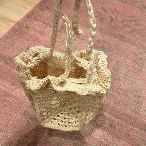 THE GREAT. Crochet Bag in Beige